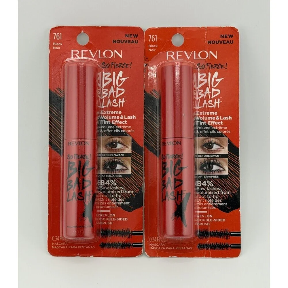 (2) Revlon So Fierce! Big Bad Lash Mascara 761 Black 2 Pc Lot NEW SEALED
